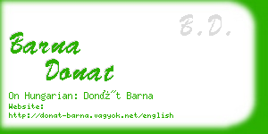 barna donat business card